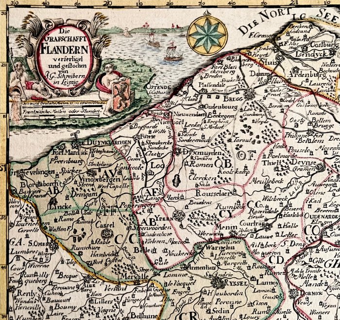 Belgien - Flandern; J. G. Schreibern - Die Graftschafft Flandern - 1721-1750