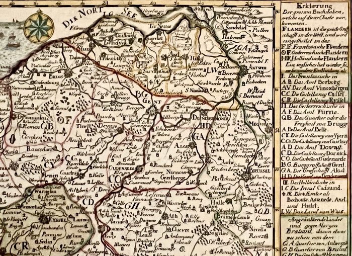 Belgien - Flandern; J. G. Schreibern - Die Graftschafft Flandern - 1721-1750