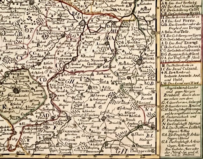 Belgien - Flandern; J. G. Schreibern - Die Graftschafft Flandern - 1721-1750