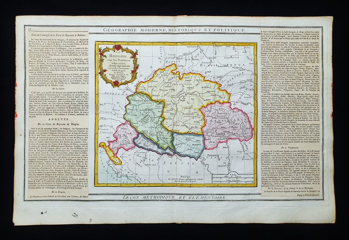 Europa - Ungarn / Budapest / Rumænien / Bukarest / Kroatien / Lussatia / Serbien / Slovenien; Desnos / Brion De la Tour - La Hongrie avec les Provinces adjacentes - 1761-1780