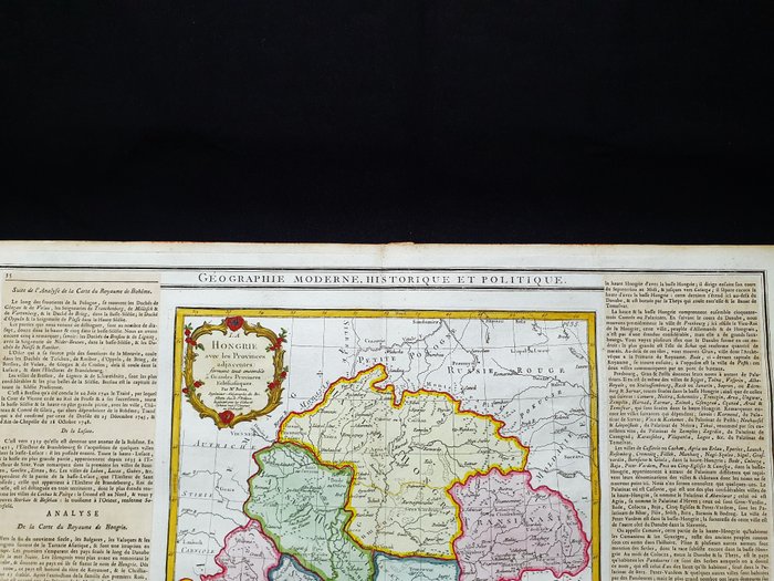 Europa - Ungarn / Budapest / Rumænien / Bukarest / Kroatien / Lussatia / Serbien / Slovenien; Desnos / Brion De la Tour - La Hongrie avec les Provinces adjacentes - 1761-1780