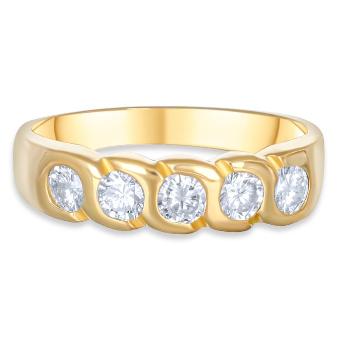 Ring - 18 kraat Gulguld -  0.85ct. tw. Diamant (Natur)