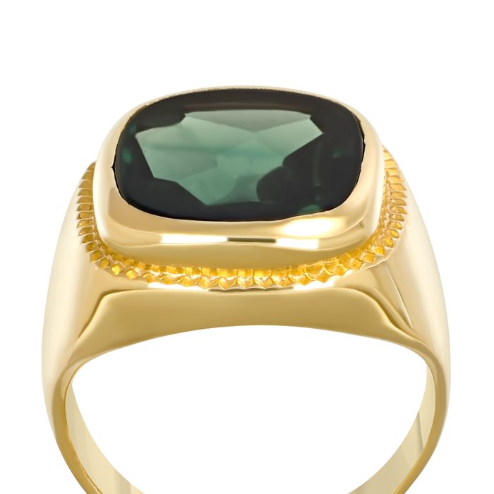 Ring - 18 kraat Gulguld -  1.00ct. tw. Smaragd - Apatit