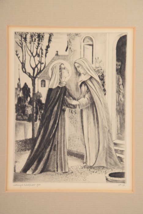 Schelfhout, Lodewijk (1881-1943) - Visitatie,  La Visitation (original title)