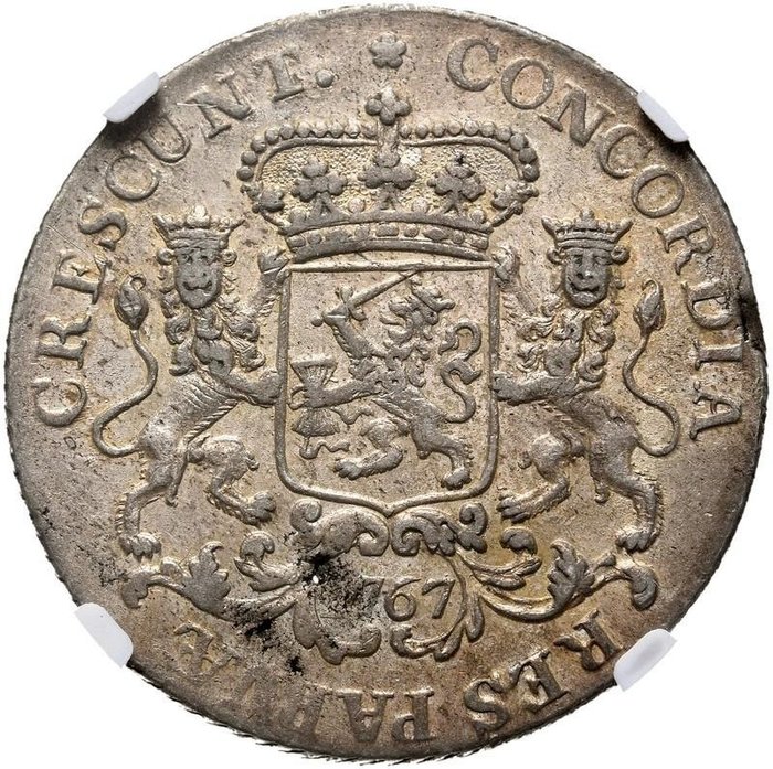 Nederlandene, Holland 1/2 Zilveren Rijder 1767 / Top 5 known to NGC