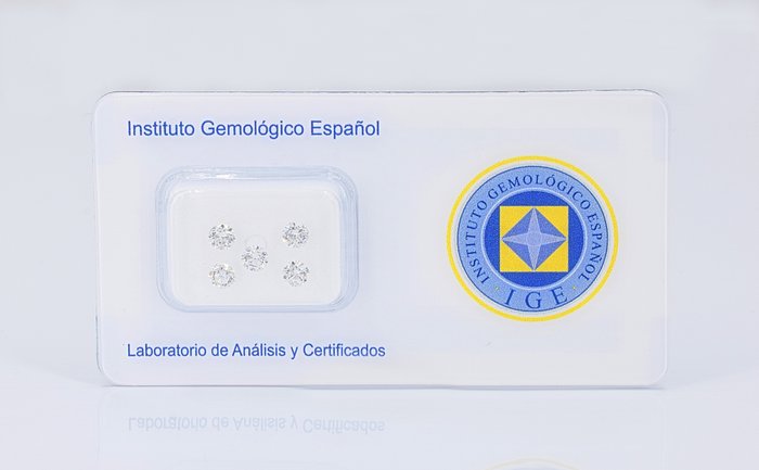 Ingen mindstepris - 5 pcs Diamant  (Natur)  - 108 ct - Rund - F - SI1 VS1 - Instituto Gemólogico Español (IGE)