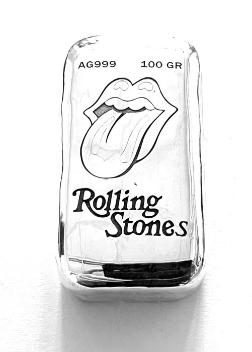 100 gram - Sølv 999 - Rolling Stones  (Ingen mindstepris)