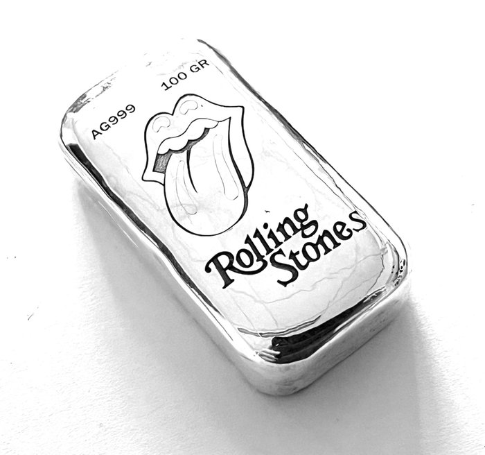 100 gram - Sølv 999 - Rolling Stones  (Ingen mindstepris)