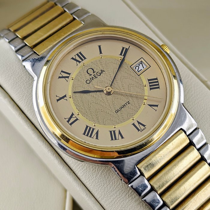 Omega - Deville "America" Gold Bezel Quartz Watch - Ingen mindstepris - DL 396.0951 - Unisex - 1982