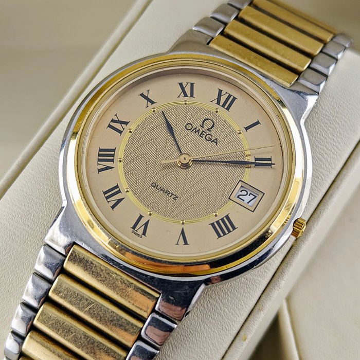 Omega - Deville "America" Gold Bezel Quartz Watch - Ingen mindstepris - DL 396.0951 - Unisex - 1982