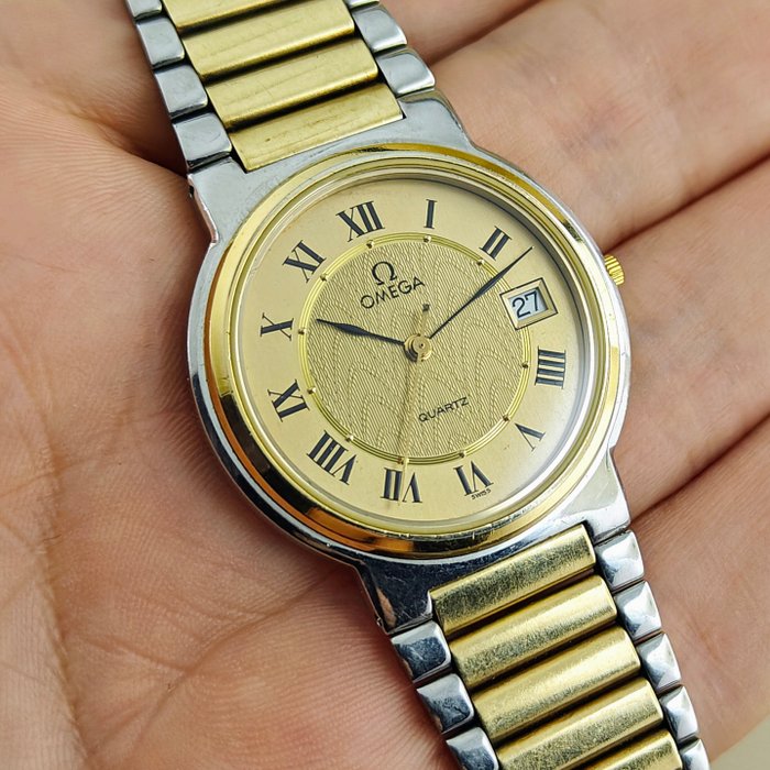 Omega - Deville "America" Gold Bezel Quartz Watch - Ingen mindstepris - DL 396.0951 - Unisex - 1982