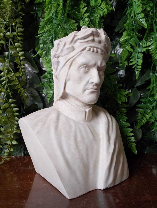 Skulptur, Busto di Dante Alighieri - 31 cm - marmorstøv