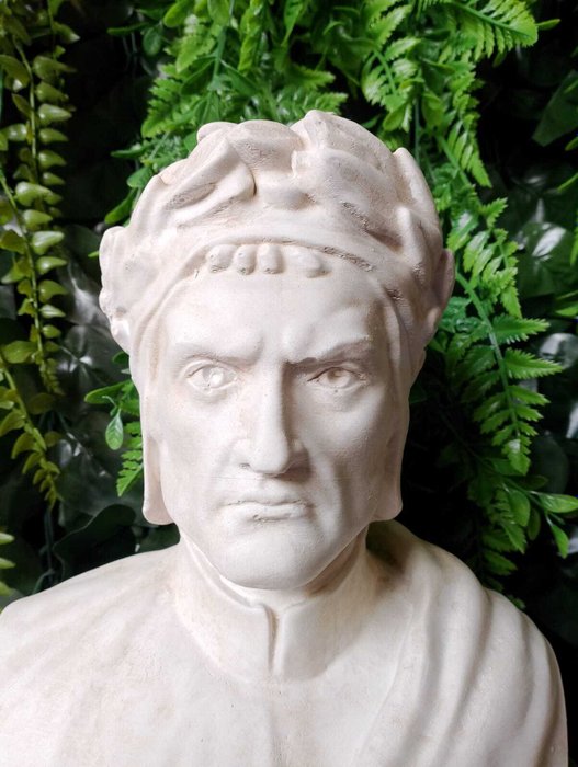 Skulptur, Busto di Dante Alighieri - 31 cm - marmorstøv