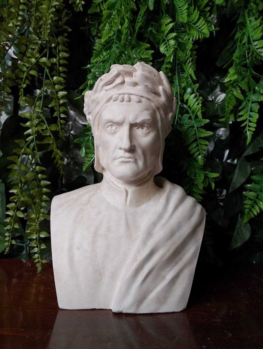 Skulptur, Busto di Dante Alighieri - 31 cm - marmorstøv