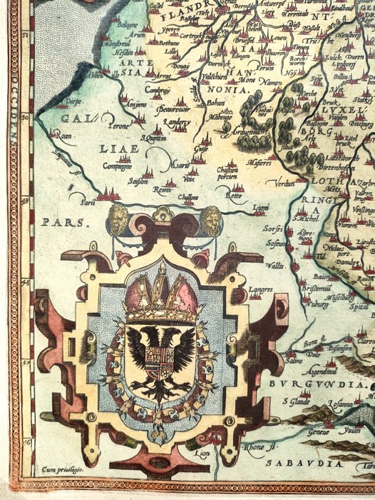 Europa - Kort / Tyskland / Holland / Belgien / Polen / Ungarn / Danmark / Østrig / Tjekkiet / Slovakiet /; Abraham Ortelius - Germania or Germany - 1561-1580