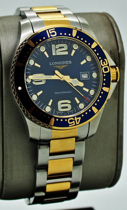 Longines - Hydro Conquest 30B Blue Two Tone Dial with BoxPaper - L3.640.3 - Mænd - 1990-1999