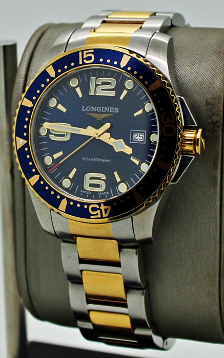 Longines - Hydro Conquest 30B Blue Two Tone Dial with BoxPaper - L3.640.3 - Mænd - 1990-1999