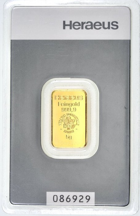 5 gram - Guld 999 - Heraeus, Germany - Forseglet