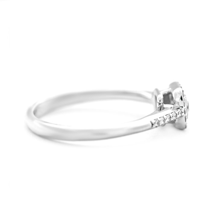 Ingen mindstepris - Ring - 14 karat Hvidguld -  0.17ct. tw. Diamant (Natur)