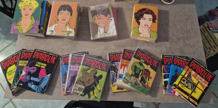 Diabolik nn 1/12 - nn 1/12 - nn 1/7 - nn 1/7 complete - anno XXVI - XXVII - XXVIII - XXIX - 38 Comic - Første udgave