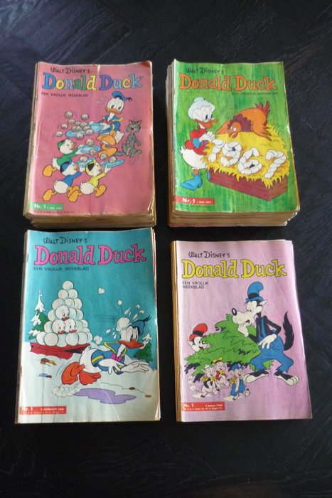 Donald Duck jaargangen 1966 t/m 1968 + deel 1 t/m 15 van 1969 - 172 Comic - Første udgave - 1966/1969