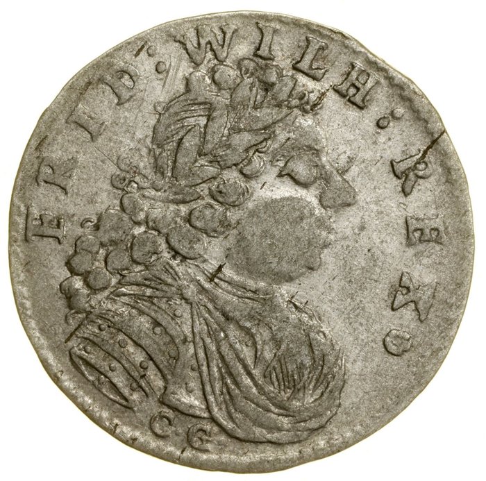 Kongeriget Preussen. Friedrich Wilhelm I (1713–1740). 6 Groschen 1717 CG, RARE  (Ingen mindstepris)