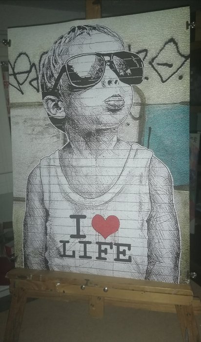 Rolansky - I Love Life - (Litografía de Versión Graffiti) - Mural Big Size