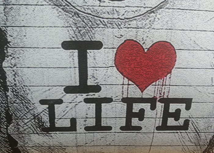 Rolansky - I Love Life - (Litografía de Versión Graffiti) - Mural Big Size