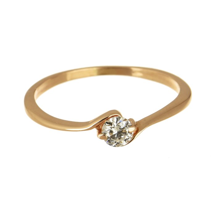 Ingen mindstepris - Ring - 14 karat Rosaguld Diamant (Natur)