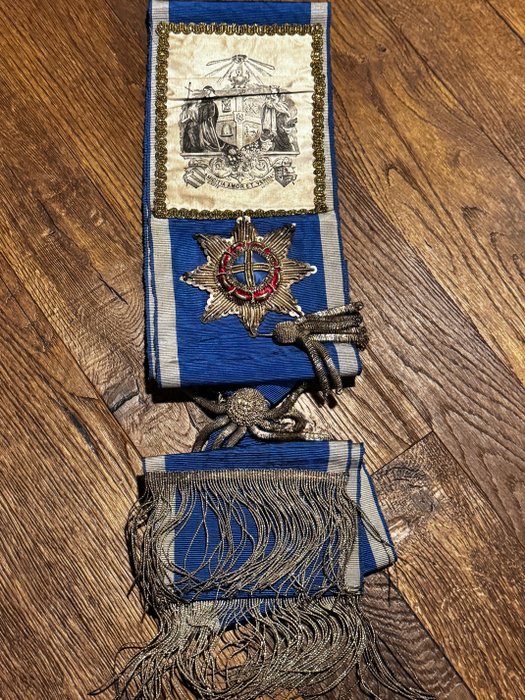 Storbritannien - Medalje - Circa 1850 The Order of Free Gardeners Ceremonial Sash/ Grand Master - 1850