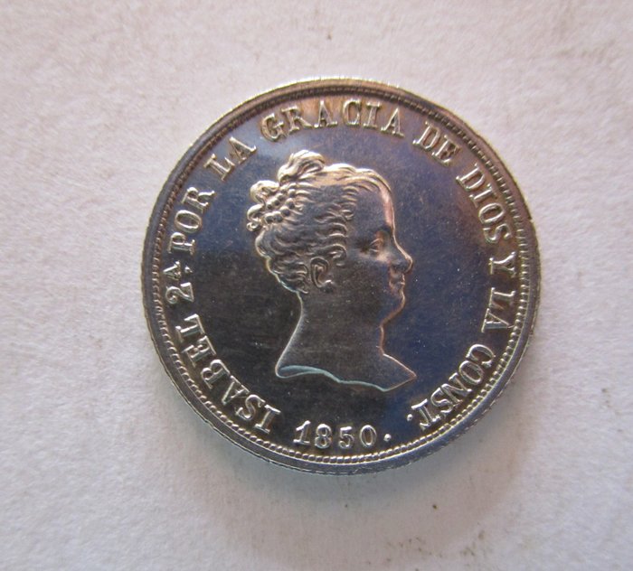 Spanien. Isabel II (1833-1868). 2 Reales 1850 Sevilla RD  (Ingen mindstepris)