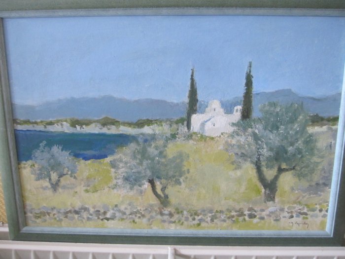 René Marie Dujardin (1913-2002) - Paysage en Grece