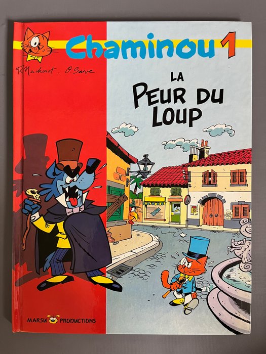 Chaminou T1 - Chaminou la peur du Loup + carte PSR + dédicace - C - 1 Album - Genoptryk - 1992