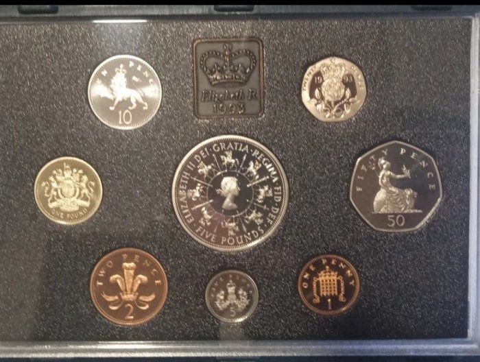 Storbritannien Proof Set 1993 Queen Elizabeth II  (Ingen mindstepris)