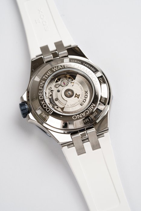 Edox - Delfin Mecano Collection White - 85303-357BUCAB-BUIRB - Mænd - HELT NY