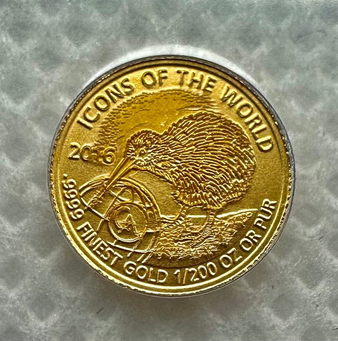 Rwanda. 10 Amafranga 2016 Icons of the World - Kiwi, 1/200 Oz (.999)  (Ingen mindstepris)