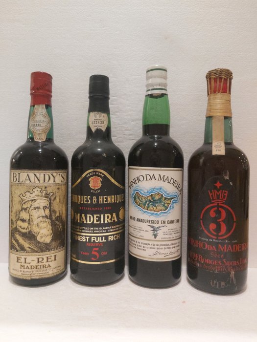 Madeira: Henriques  Henriques, Blandy's, Borges  Artur de Barros e Sousa - Madeira - 4 Flasker (0,75 L)