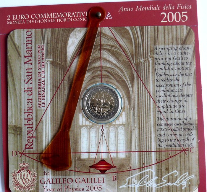 San Marino. 2 Euro 2005 "Galileo Galilei"  (Ingen mindstepris)