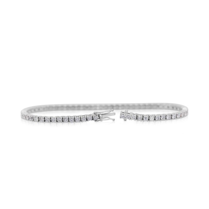 Armbånd - 18 kraat Hvidguld -  4.23ct. tw. Diamant (Natur)