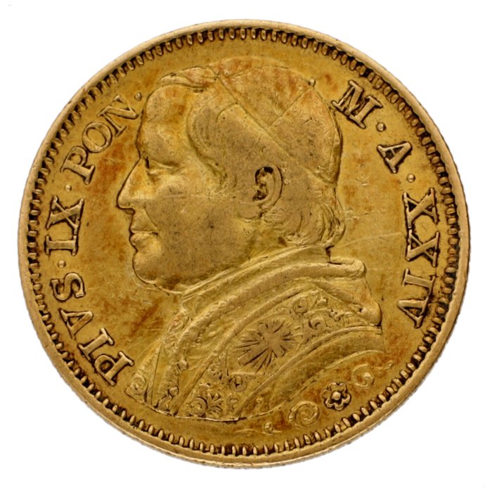 Pavelige Stater. Pius IX. 20 Lire 1870 R