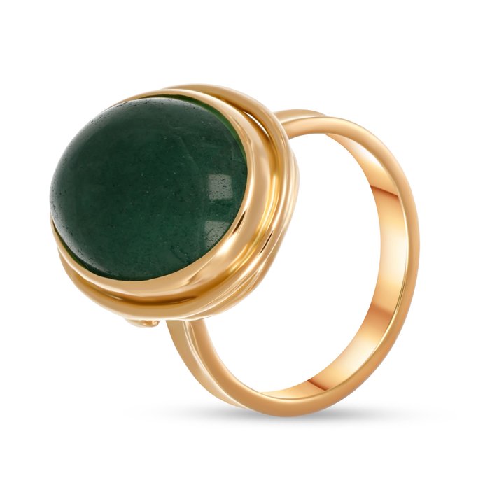 Ring - 18 kraat Gulguld -  10.00ct. tw. Jade