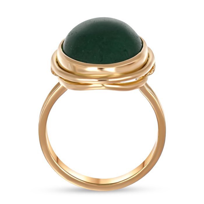 Ring - 18 kraat Gulguld -  10.00ct. tw. Jade