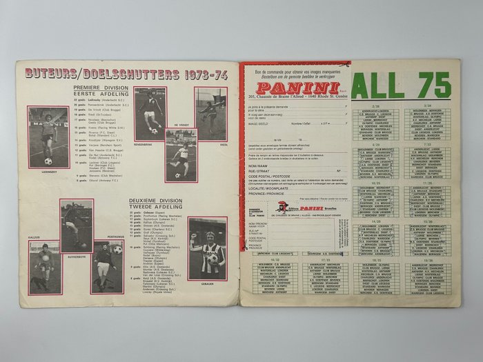 Panini - Football 75 Belgium - 1 Complete Album