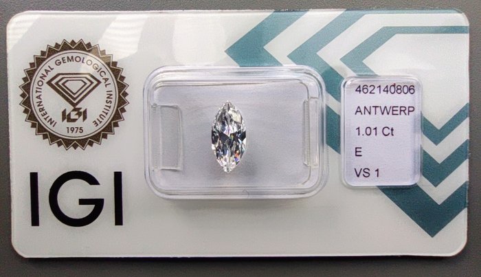 1 pcs Diamant  (Natur)  - 101 ct - Marquise - E - VS1 - International Gemological Institute (IGI)