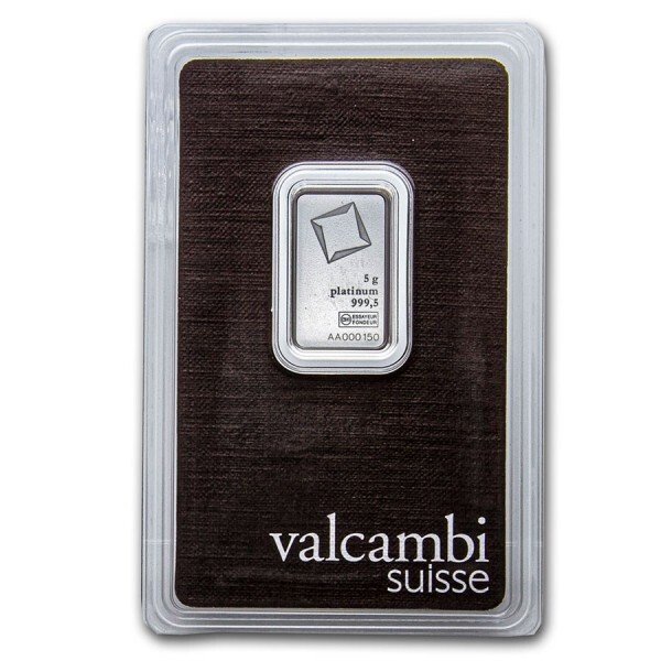 5 gram - Platin 999 - Valcambi - Forseglet