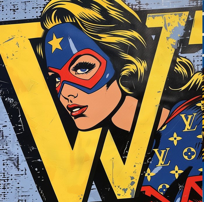 I_KONIQ (1969) - SUPER VUITTON HEROINES (SET OF 4 CANVAS) in ROY LICHTENSTEIN STYLE