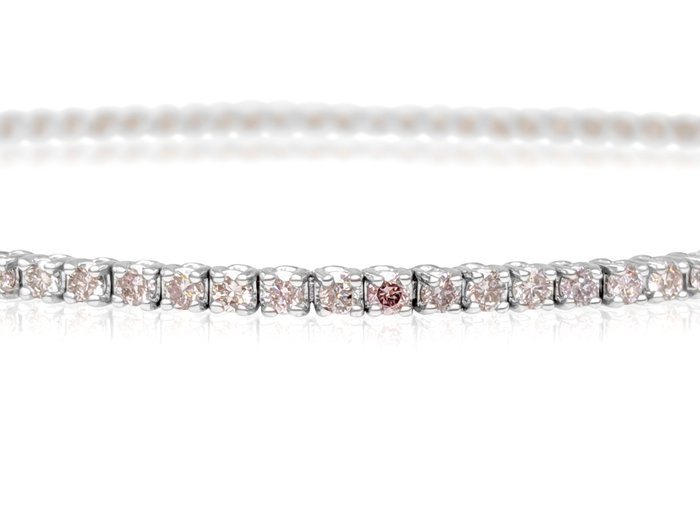 Ingen mindstepris - Armbånd - 14 karat Hvidguld -  150ct tw Lyserød Diamant (Naturfarvet) - Pink - GWLab