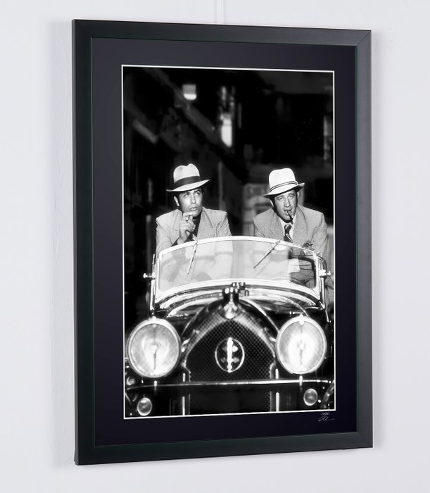 Alain Delon  Jean Paul Belmondo  - Borsalino 1974 - Fine Art Photography - Luxury Wooden Framed 70X50 cm - Limited Edition Nr 02 of 30 - Serial ID 1920 - Original Certificate (COA), Hologram Logo Editor and QR Code - 100% New items.