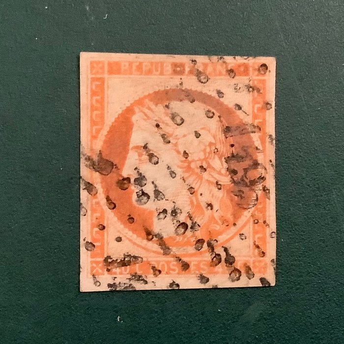 Frankrig 1850 - 40 cent Ceres i nuance orange fonce - Yvert 5b