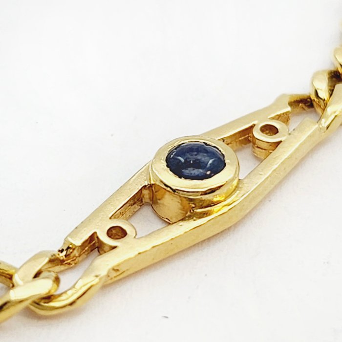 Armbånd - 18 kraat Gulguld -  0.96ct. tw. Safir